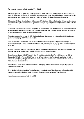 A preview of a PDF biography for Grimes, Harold Dawson